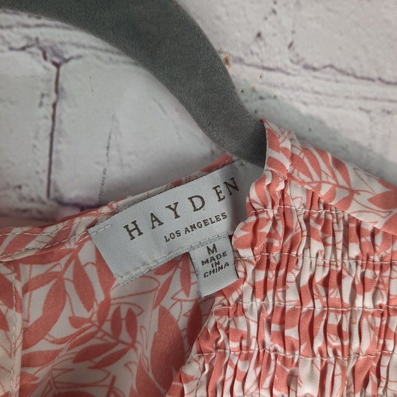 Hayden Los Angeles Botanical Print Smocked Ruffle Shoulder Dress - Picture 9 of 11